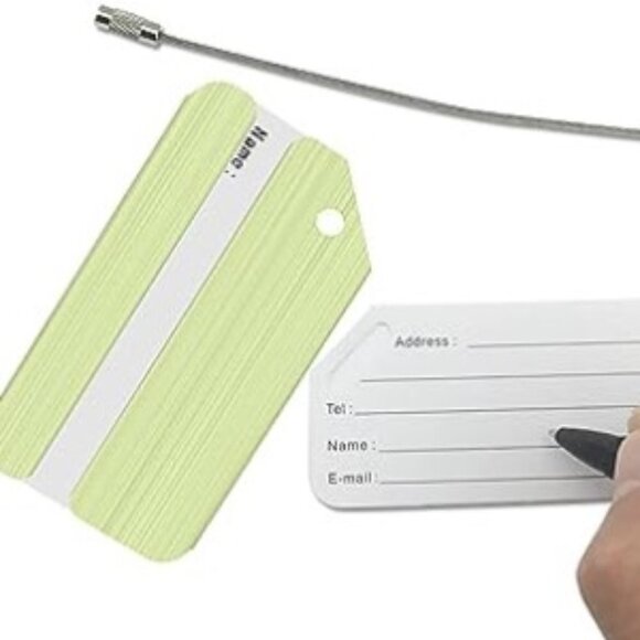 NEW ALUMINUM LUGGAGE TAG WITH ADDRESS SLOT - Picture 1 of 6